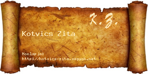 Kotvics Zita névjegykártya