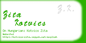 zita kotvics business card
